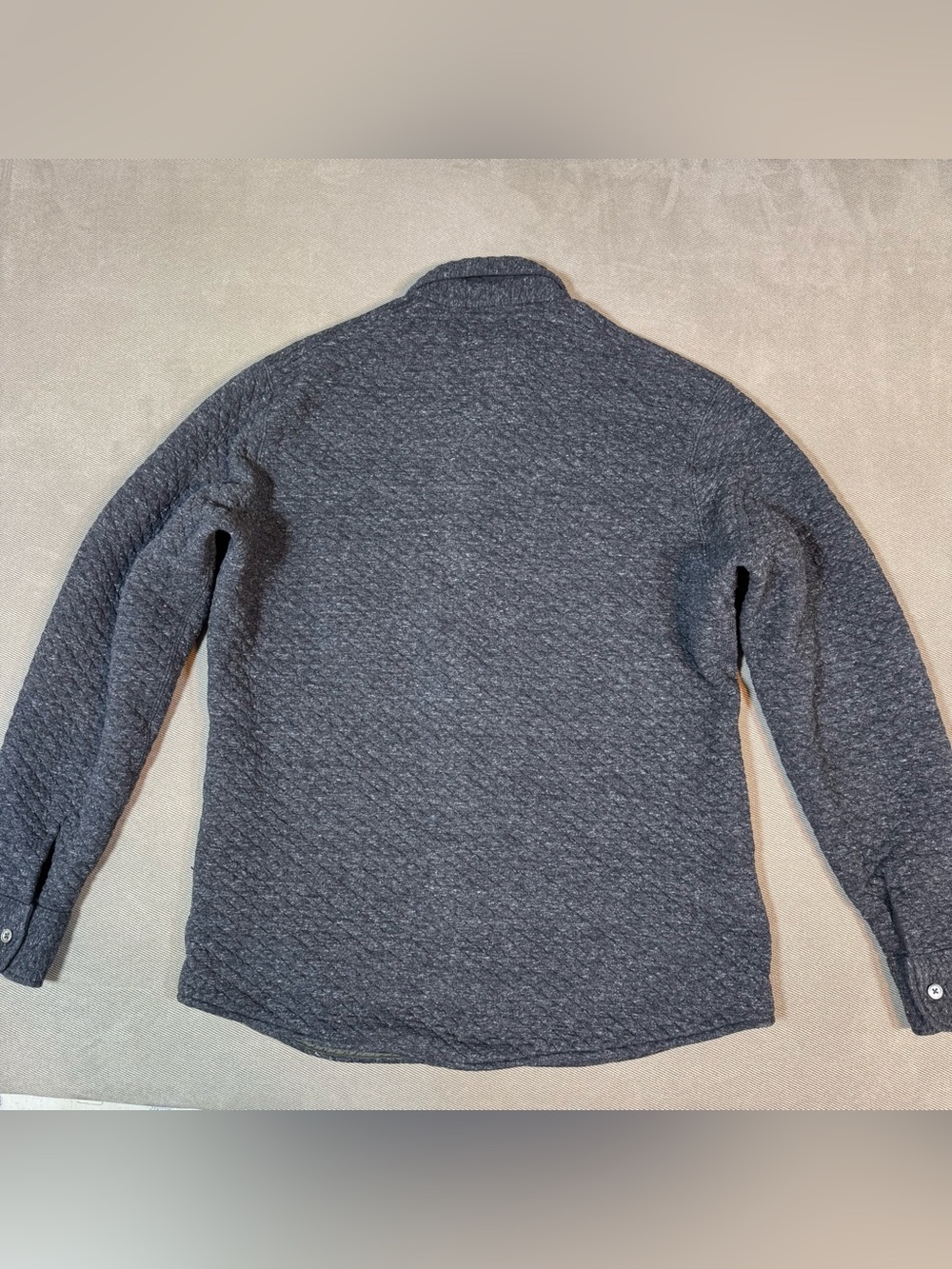Relwen Bubble Knit Shirt Jacket Mens Large Grey Quilted Button Up Huckberry - Picture 6 of 13